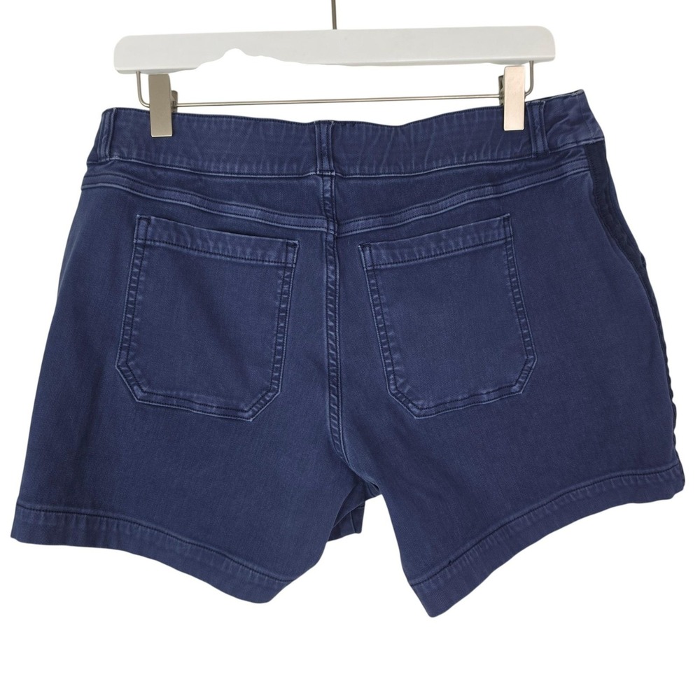 SPANX Utility Shorts Womens Large Blue Pull On Twill Stretch Slash Pockets